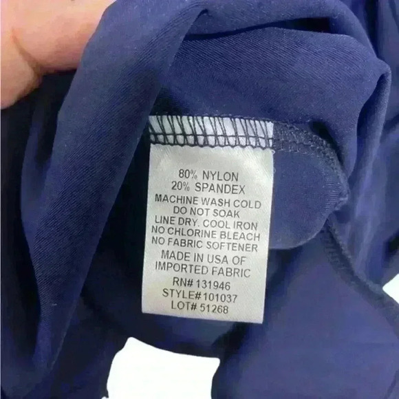 Jude Connally Off the Shoulder Navy Smocked Neckline Summer Preppy Nautical Sz L - Picture 5 of 8